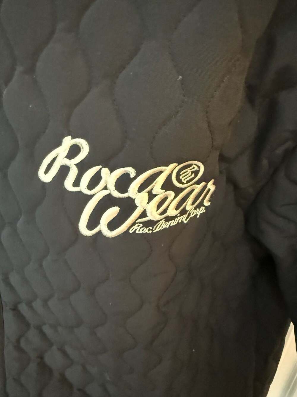 Vintage Rocawear Roc Denim Corp Black Quilted Full-Zip Jacket Size L - Picture 3 of 8
